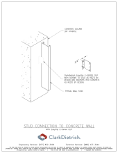 Stud Connection With E-Series Clip To Concrete Wall