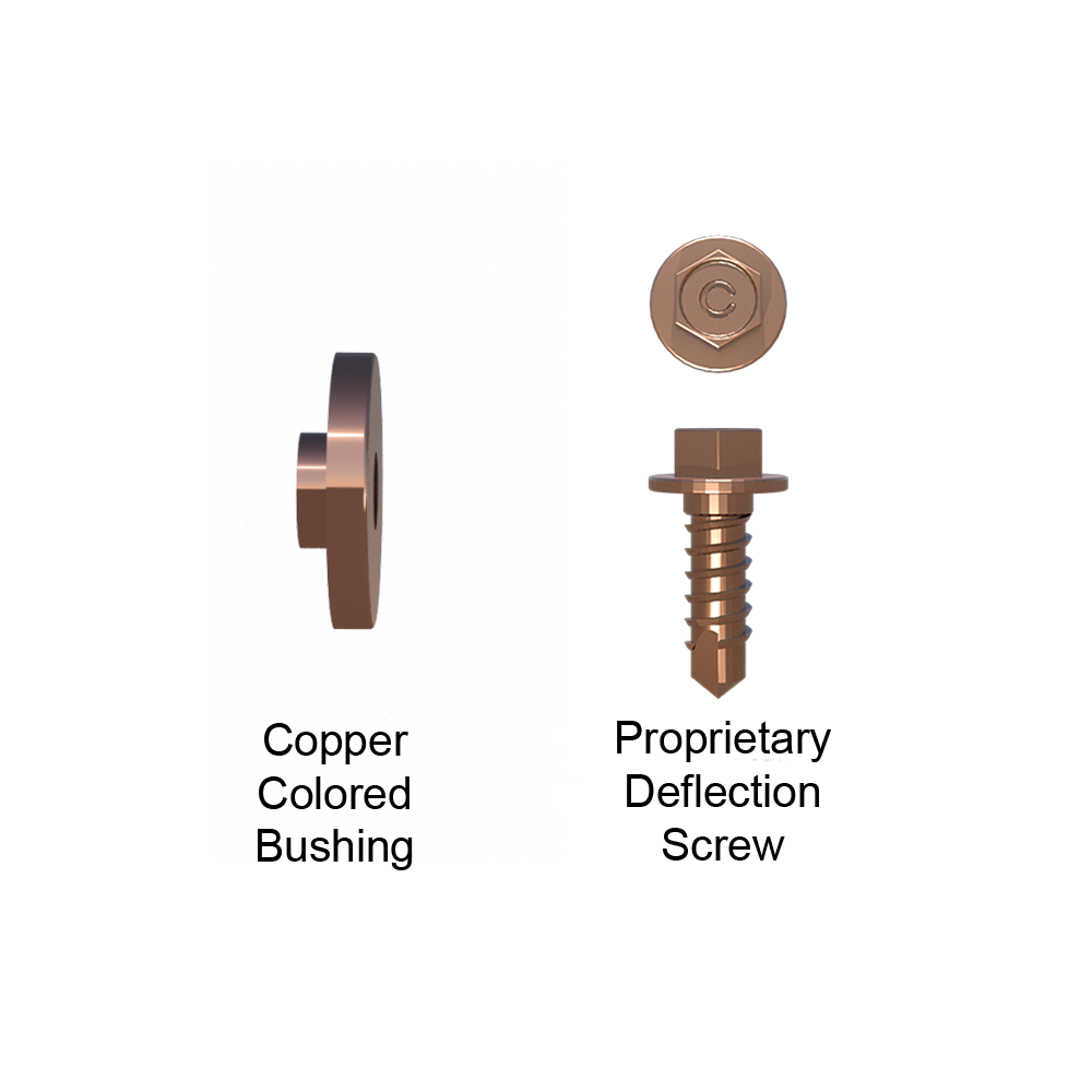 Copper Bushing for 14ga Clips & Proprietary Deflection Screws (For Stud Connection)