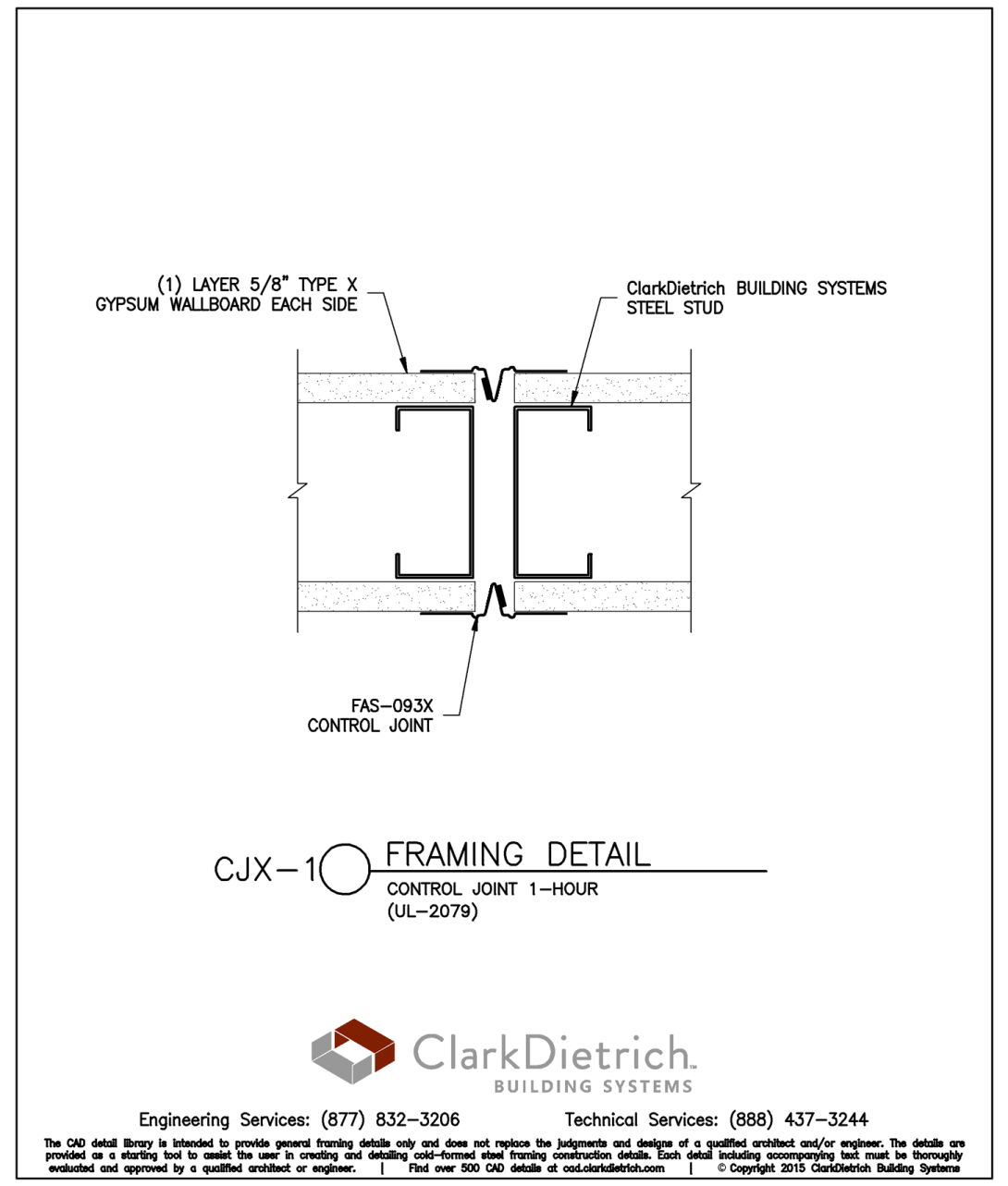 FAS-093X Control Joint 1 Hour