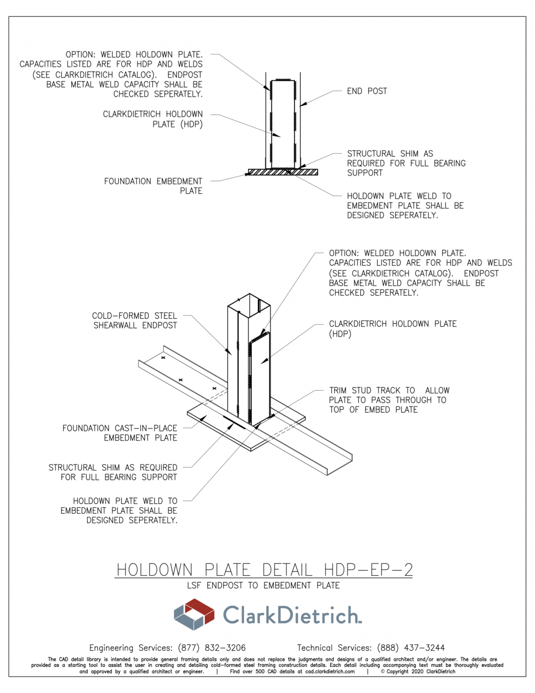 HDP - LSF Endpost to Embedment Plate
