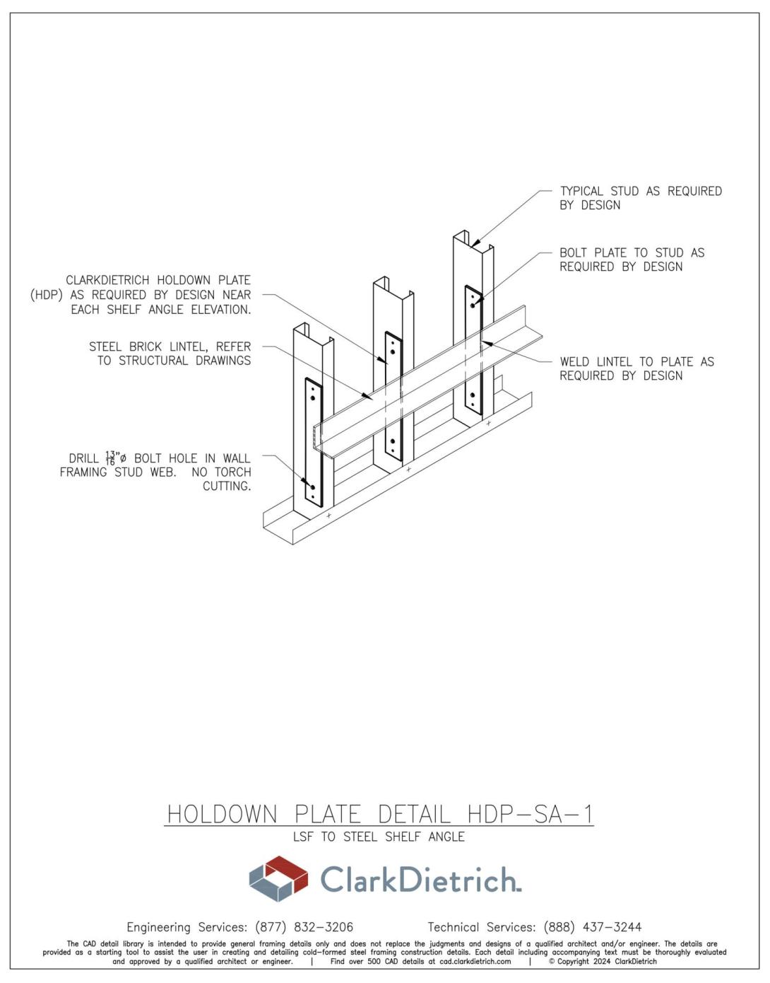 HDP - LSF to BRICK SHELF ANGLE