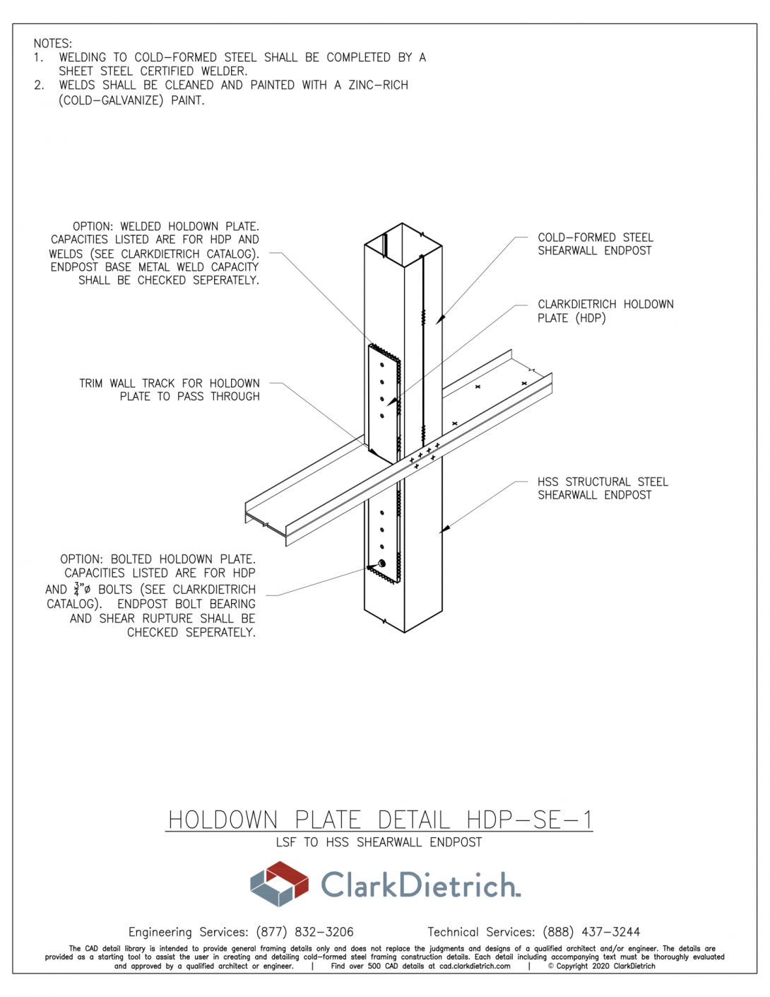 HDP - LSF to HSS Shearwall Endpost
