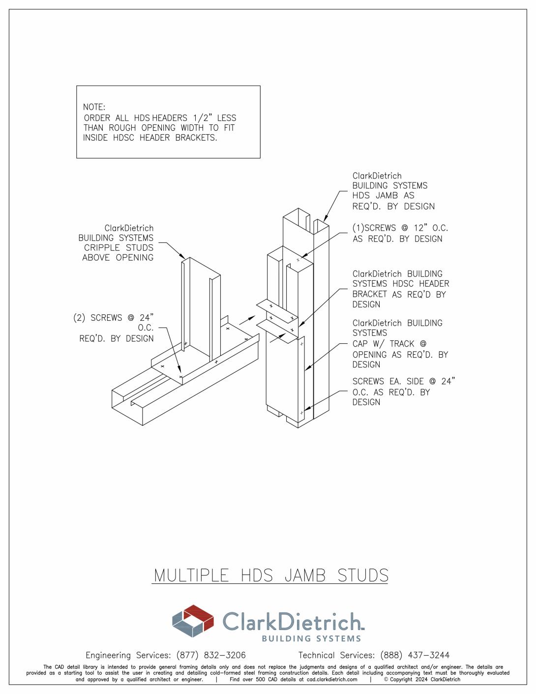 HDS Header to Multiple HDS Jambs