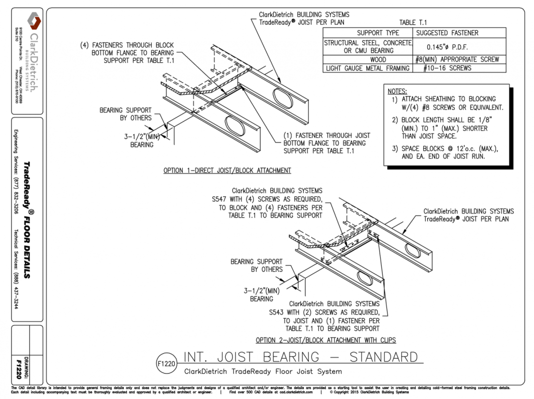 Int. Joist Bearin-Standard