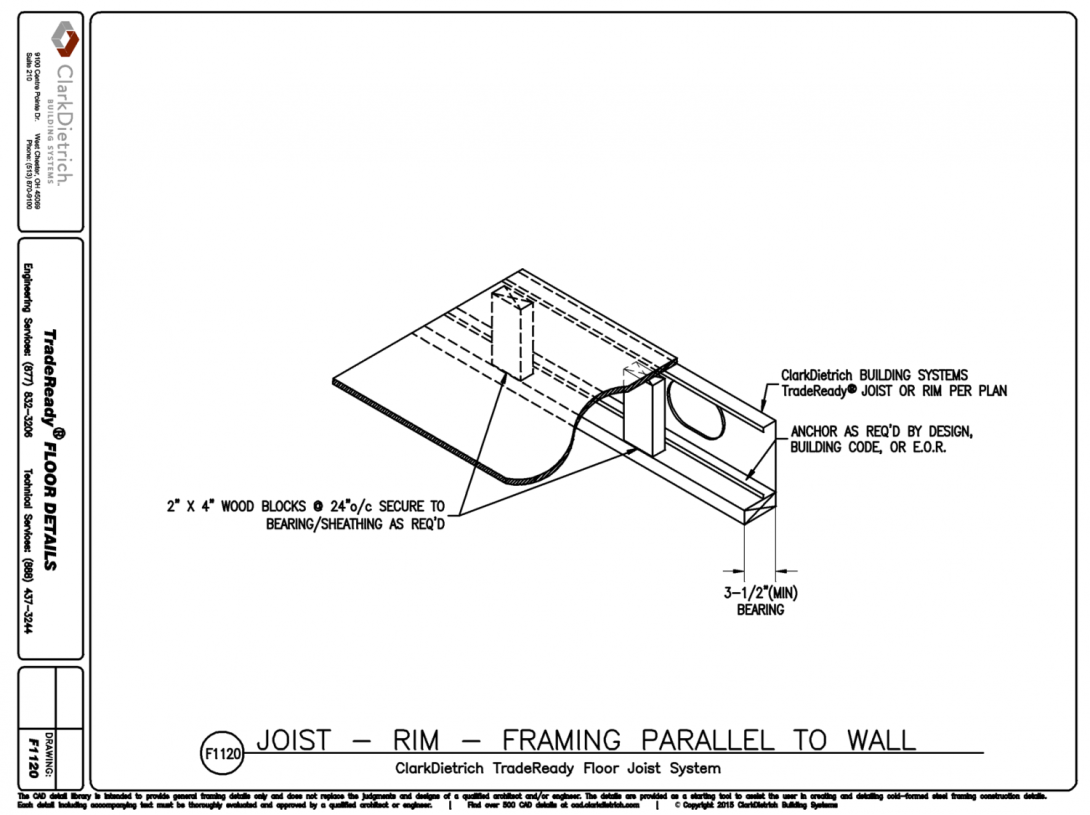 Joist Rim Framing - Parallel to Wall