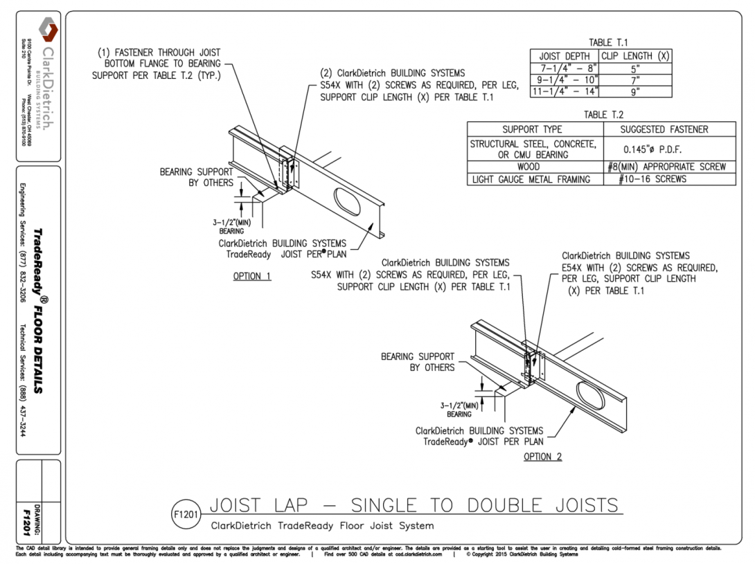 Joist Lap-Single to Double Joists