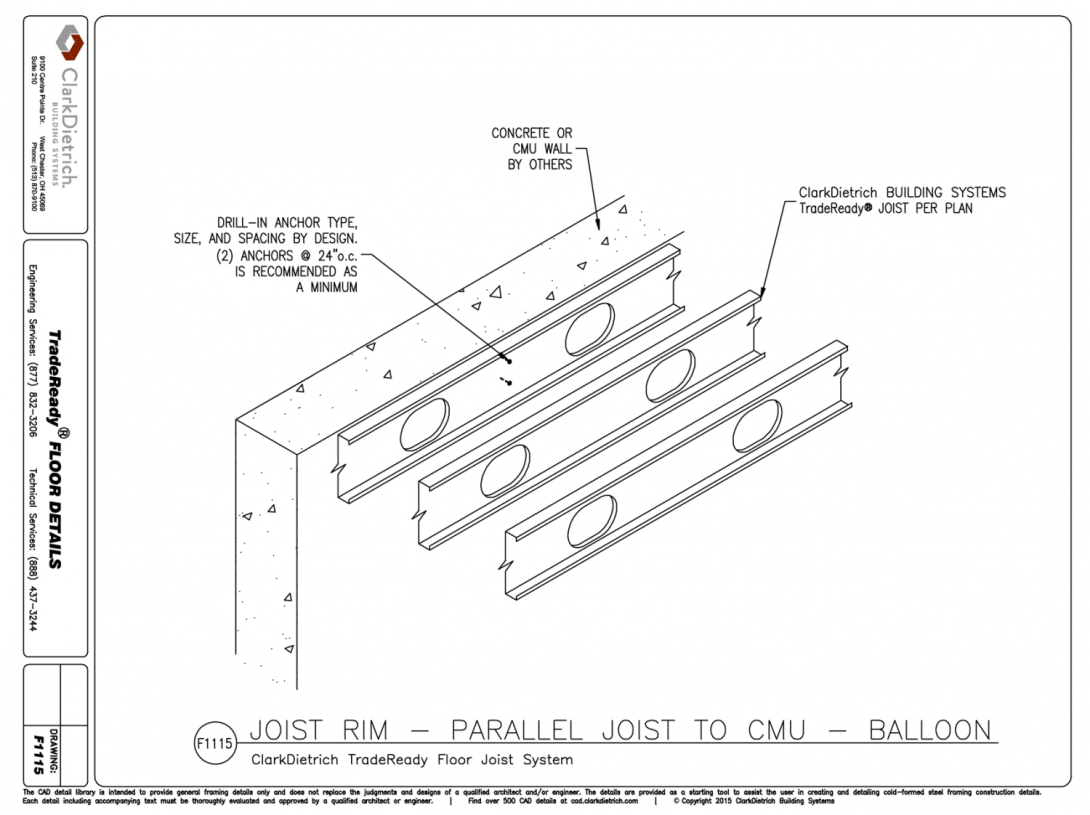 Joist Rim Parallel to Joist CMU Balloon