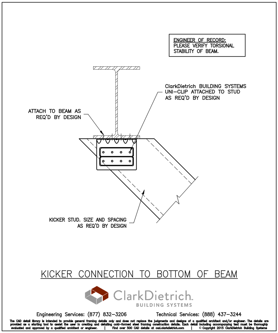 Kicker Connection to Bottom of Beam 2