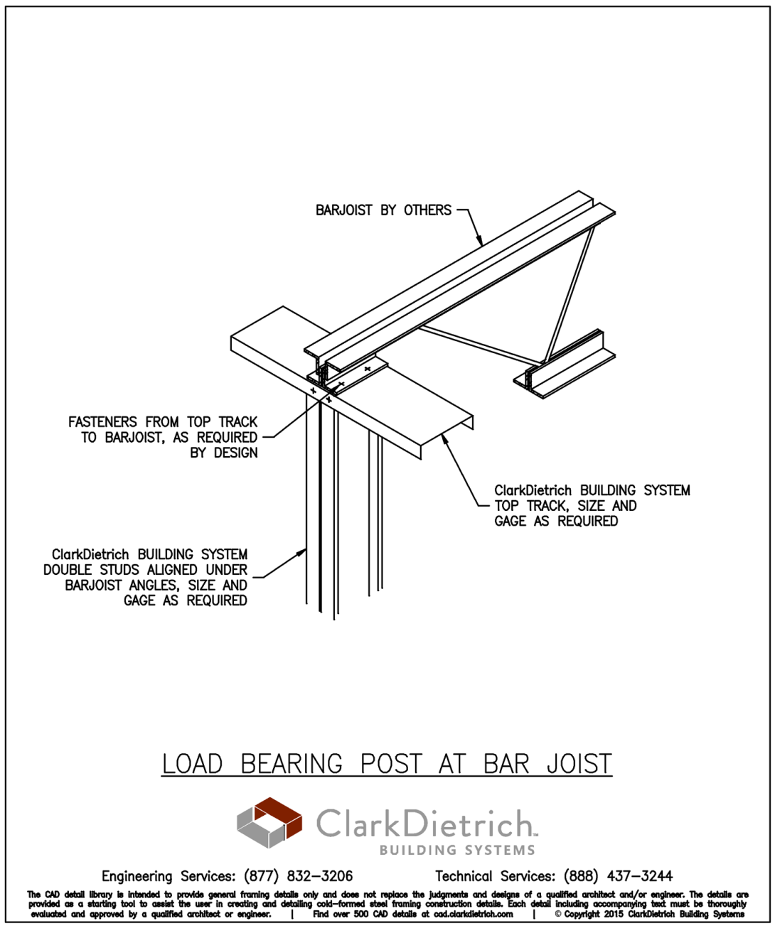 Load Bearing Post at Bar Joist