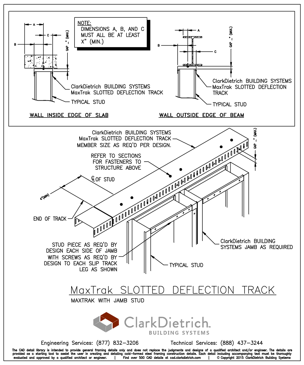 MaxTrak Slotted Deflection Track with JambStud