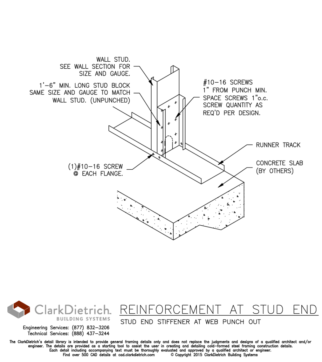 Reinforcement at Stud End