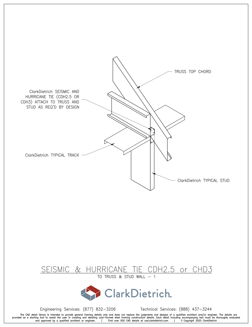 Seismic & Hurricane Tie to Truss+Stud Wall