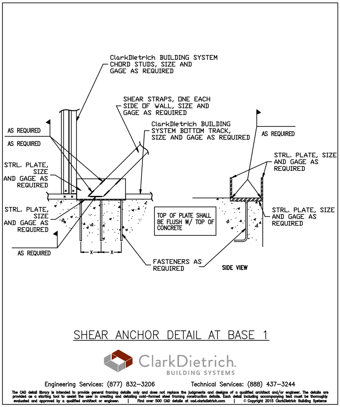 Shear Anchor Detail at Base 1