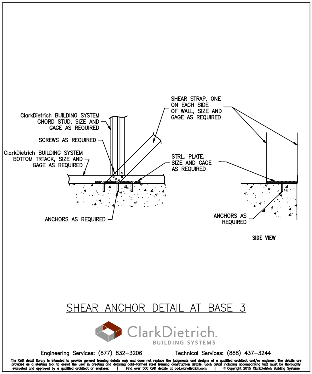 Shear Anchor Detail at Base 3