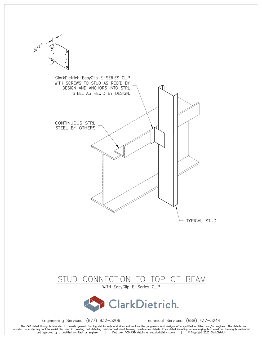 Stud Connection With E-Series Clip