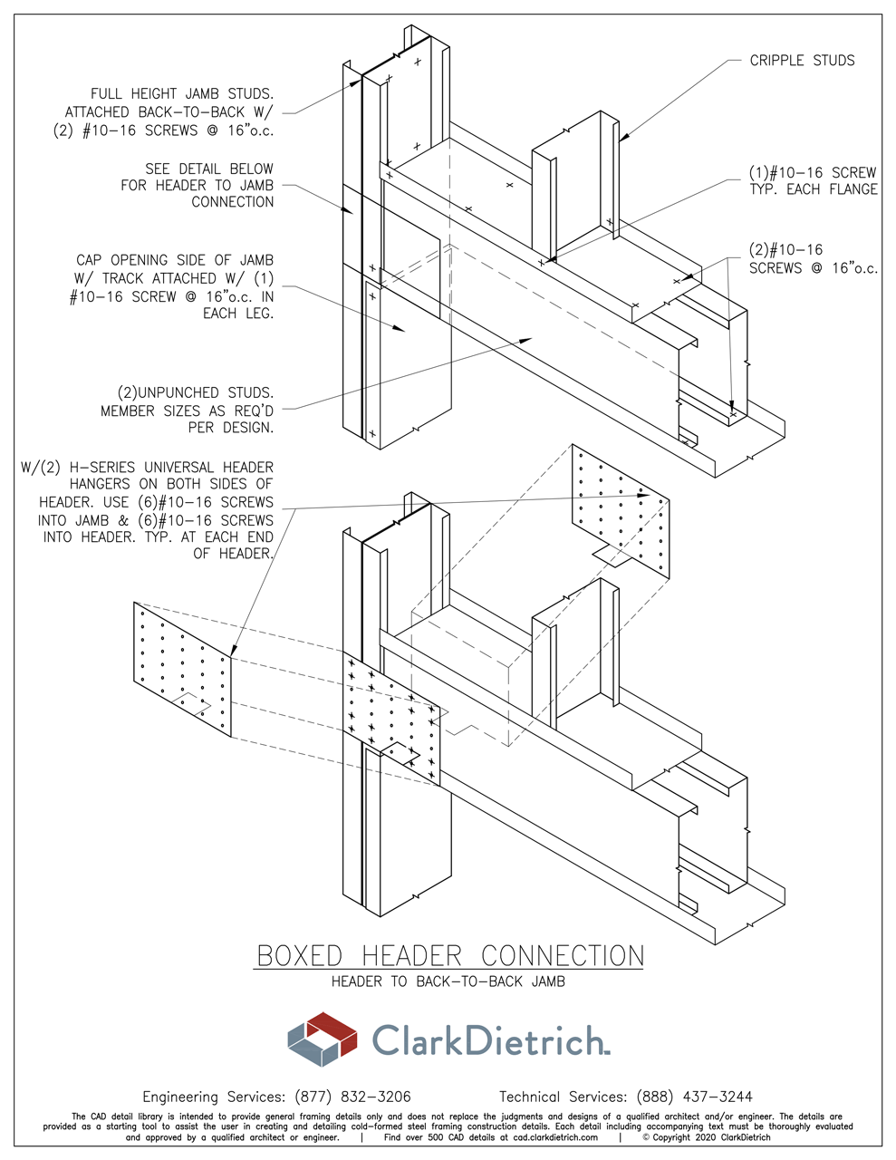 Universal Header hanger with back to back jamb