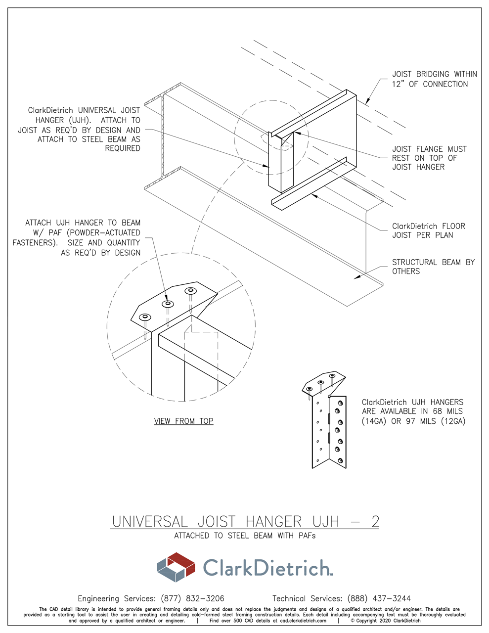 ClarkDietrich Universal Joist Hanger UJH-2  
