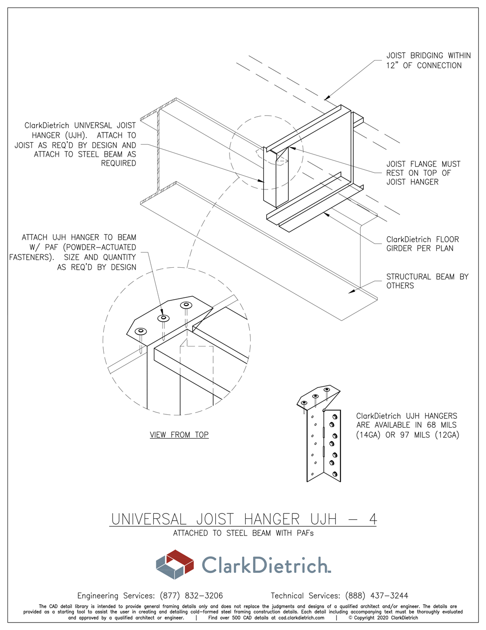 ClarkDietrich Universal Joist Hanger UJH-4  